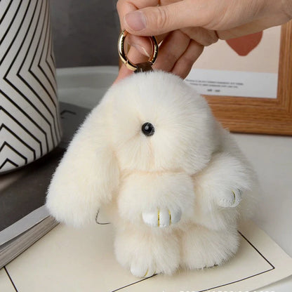 15cm Women's Rabbit Fur Keychain Bag Car Pendant Jewelry Decoration Fashionable Accessory for Bags And Gifts